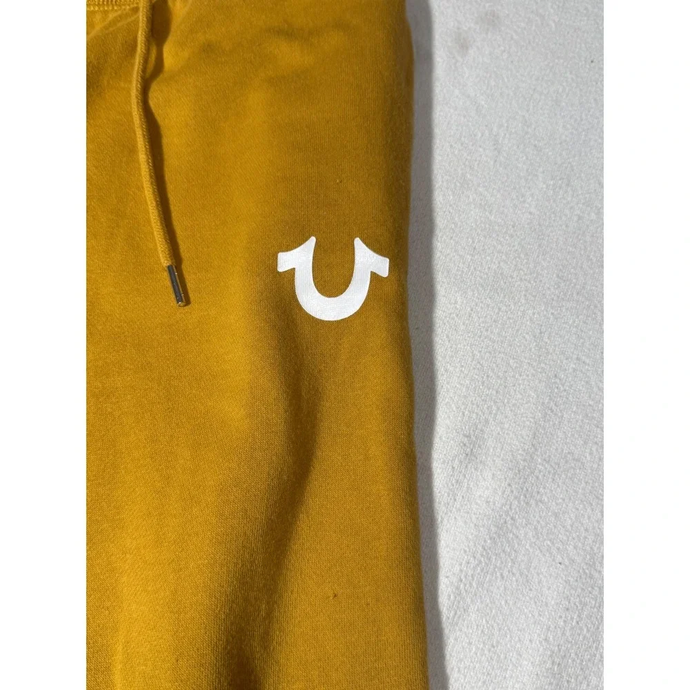 True Religion Mens Mustard Yellow Horseshoe Logo Jogger Sweatpants